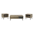 Welsh 3-piece Coffee and End Table Set Distressed Pine