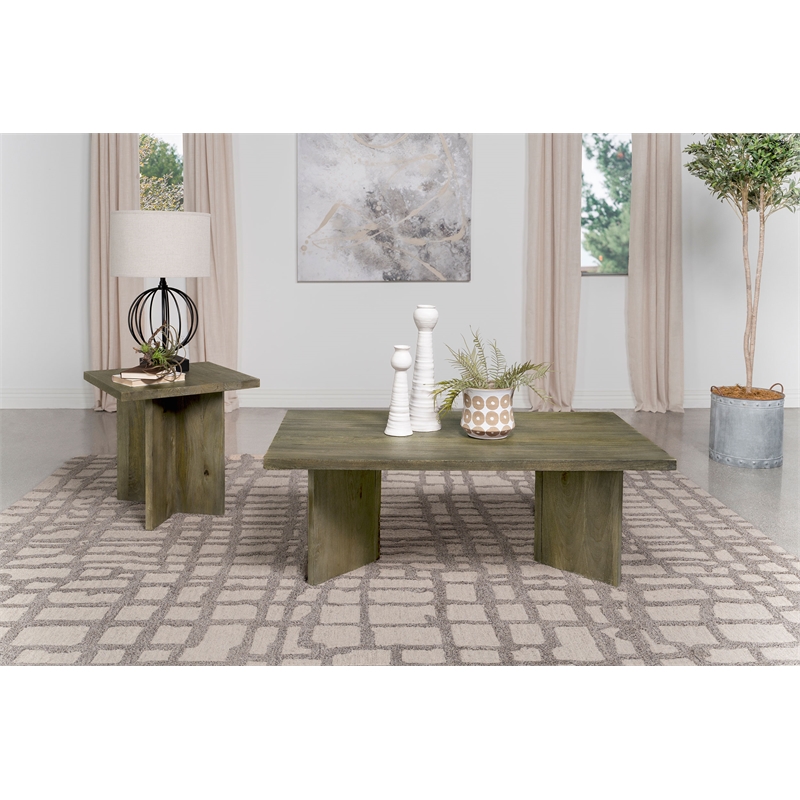 Andando 2-piece Coffee and End Table Set Mango Brown