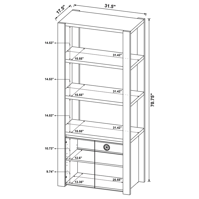 Coaster Laurelton 3-shelf Engineered Wood Media Tower Tall Cabinet in Light Oak
