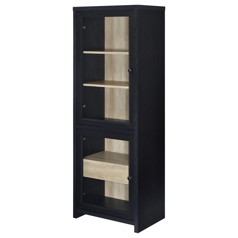 Coaster Denison 67-inch 2-door Engineered Wood Media Tower Cabinet in Black