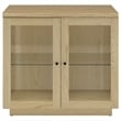Coaster Tilbury 2-door Glass Front Engineered Wood Accent Cabinet in Light Oak