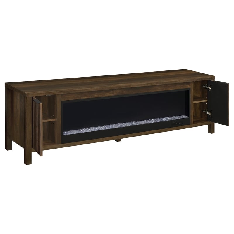 Coaster Carey 79-inch Engineered Wood TV Stand Fireplace in Dark Pine