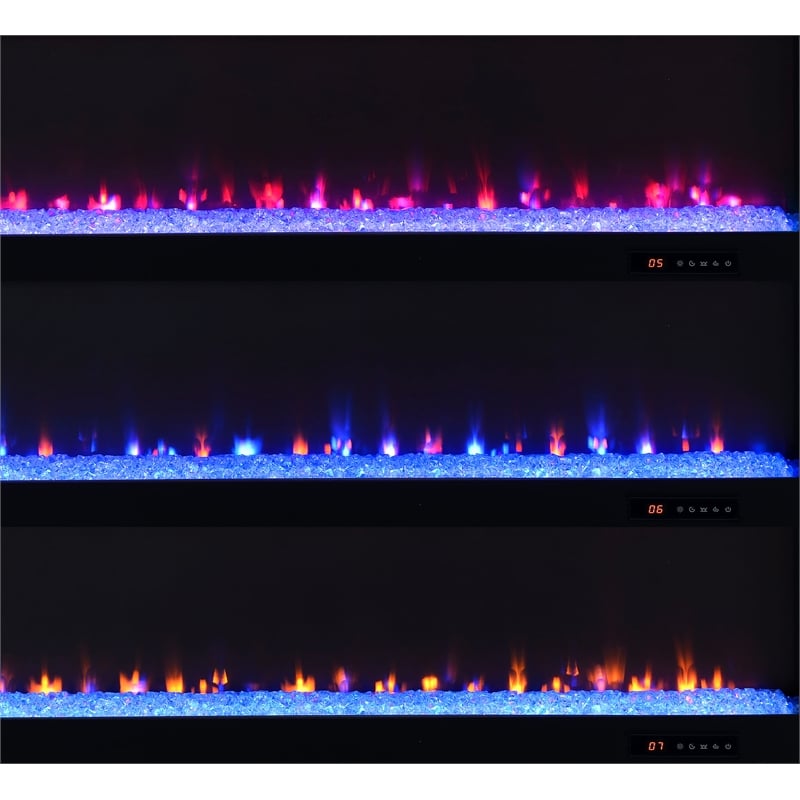 Coaster Deiter 79-inch Engineered Wood TV Stand Fireplace in Black