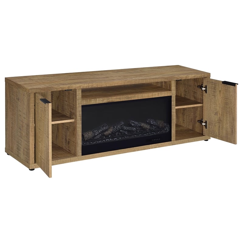 Coaster Fuller 60-inch 2-door Engineered Wood TV Stand Fireplace in Mango