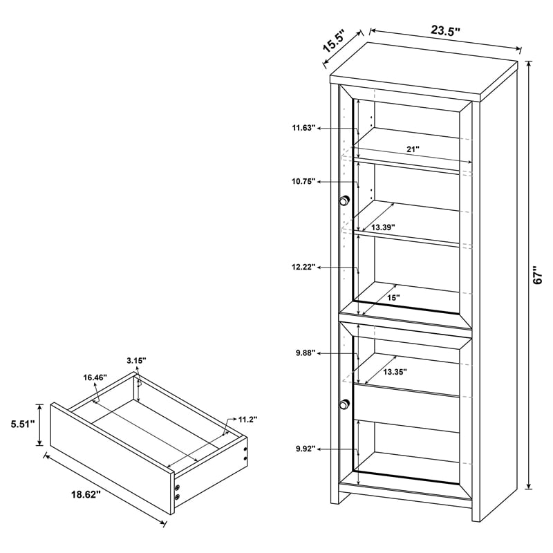 Coaster Denison 3-piece Engineered Wood Entertainment Center in Black