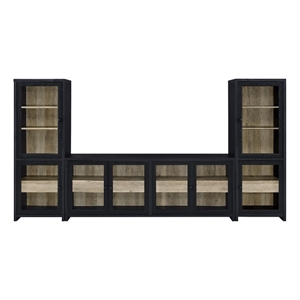 Coaster Denison 3-piece Engineered Wood Entertainment Center in Black