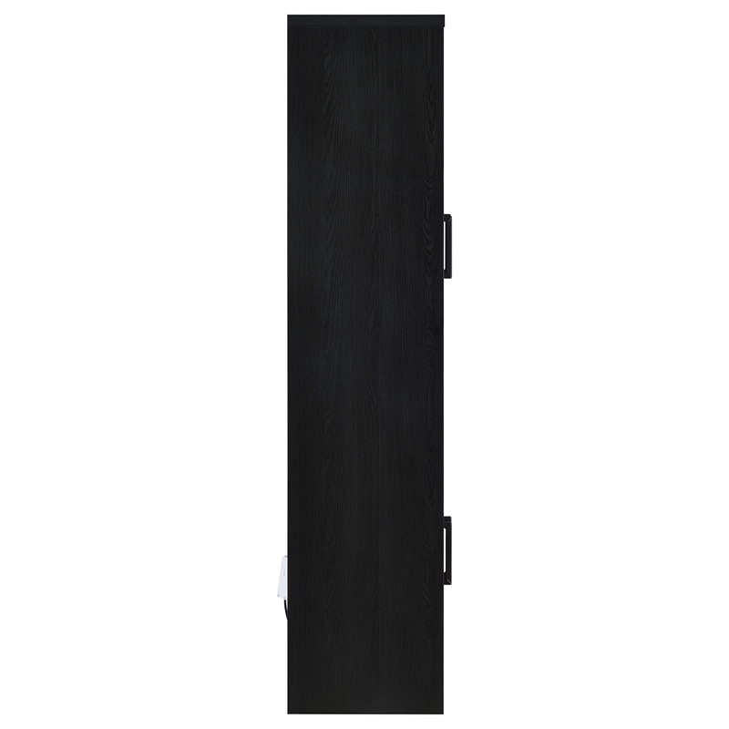Coaster Riva 4-door Engineered Wood Tall Accent Cabinet LED Lighting in Black