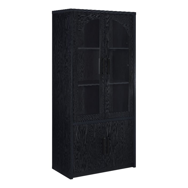 Coaster Riva 4-door Engineered Wood Tall Accent Cabinet LED Lighting in Black
