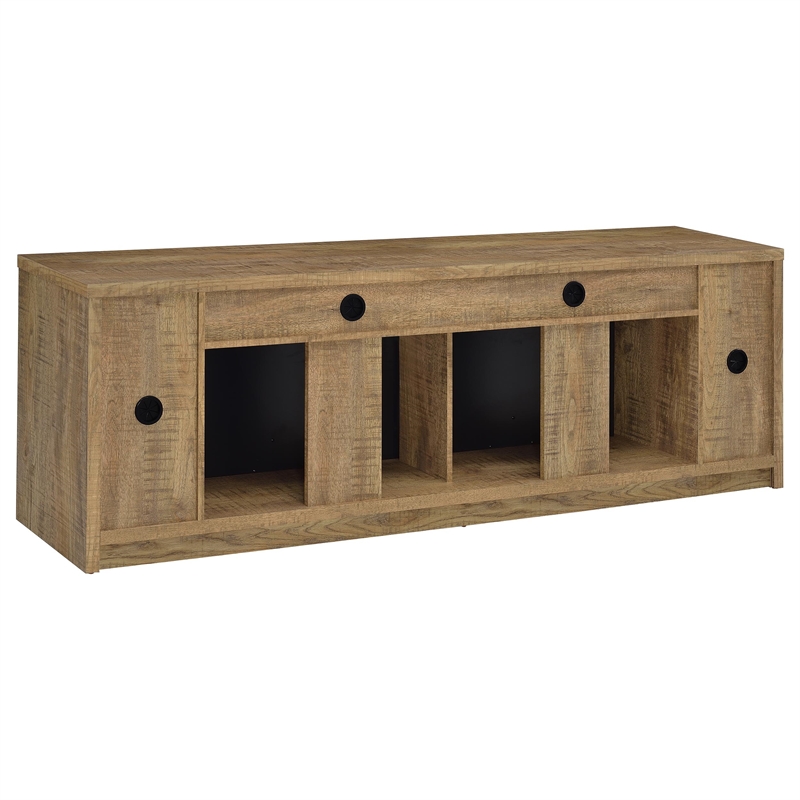 Coaster Eddy 79-inch 2-door Engineered Wood TV Stand Fireplace in Mango