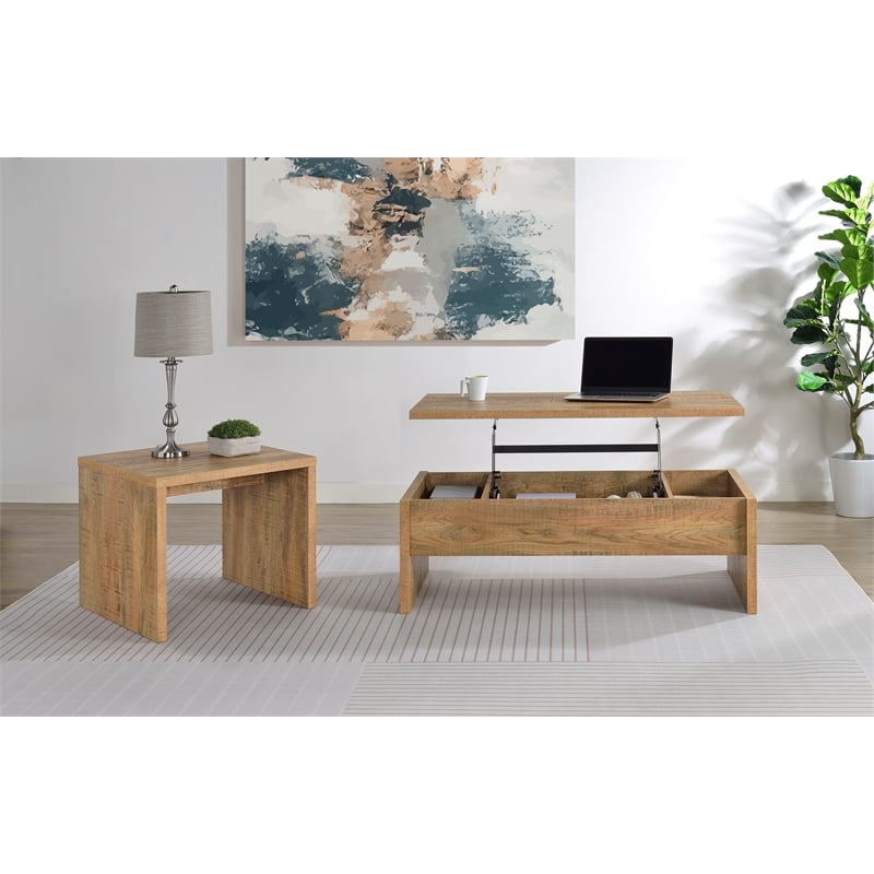 Coaster Canoga 2-piece Engineered Wood Lift Top Coffee Table Set in Mango