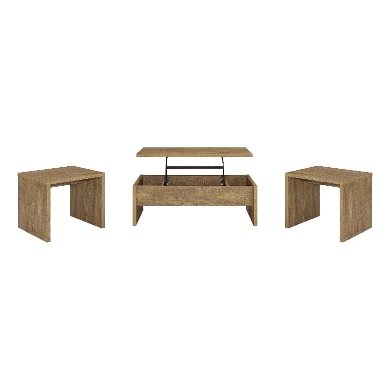 Coaster Canoga 3-piece Engineered Wood Lift Top Coffee Table Set in Mango