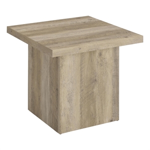 Coaster Devar Square Engineered Wood End Table in Distressed Pine
