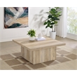 Coaster Devar Square Engineered Wood Coffee Table in Distressed Pine