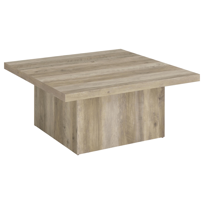 Coaster Devar 3-piece Square Engineered Wood Coffee Table Set in Distressed Pine