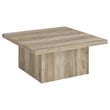 Coaster Devar 3-piece Square Engineered Wood Coffee Table Set in Distressed Pine