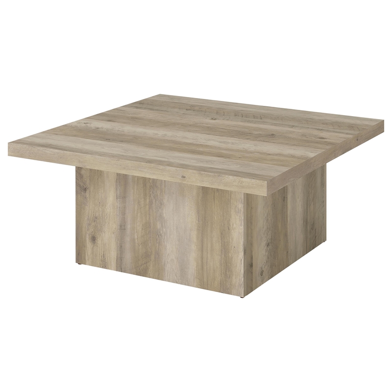 Coaster Devar 3-piece Square Engineered Wood Coffee Table Set in Distressed Pine