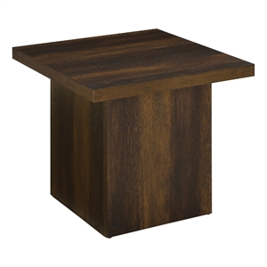 Coaster Devar Square Engineered Wood Side End Table in Dark Pine