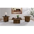 Coaster Devar 3-piece Square Engineered Wood Coffee Table Set in Dark Pine