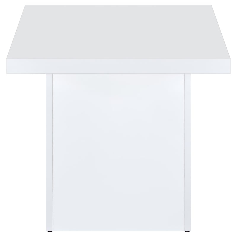 Coaster Devar Square Engineered Wood Side End Table in White High Gloss