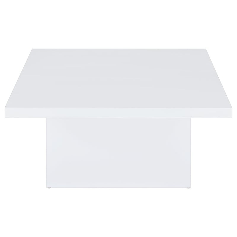 Coaster Devar Square Engineered Wood Coffee Table in White High Gloss