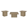 Coaster Devar 3-piece Square Engineered Wood Cocktail Coffee Table Set in Latte