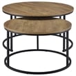 Coaster Lainey 2-piece Round Engineered Wood Nesting Coffee Table in Mango