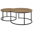 Coaster Lainey 2-piece Round Engineered Wood Nesting Coffee Table in Mango