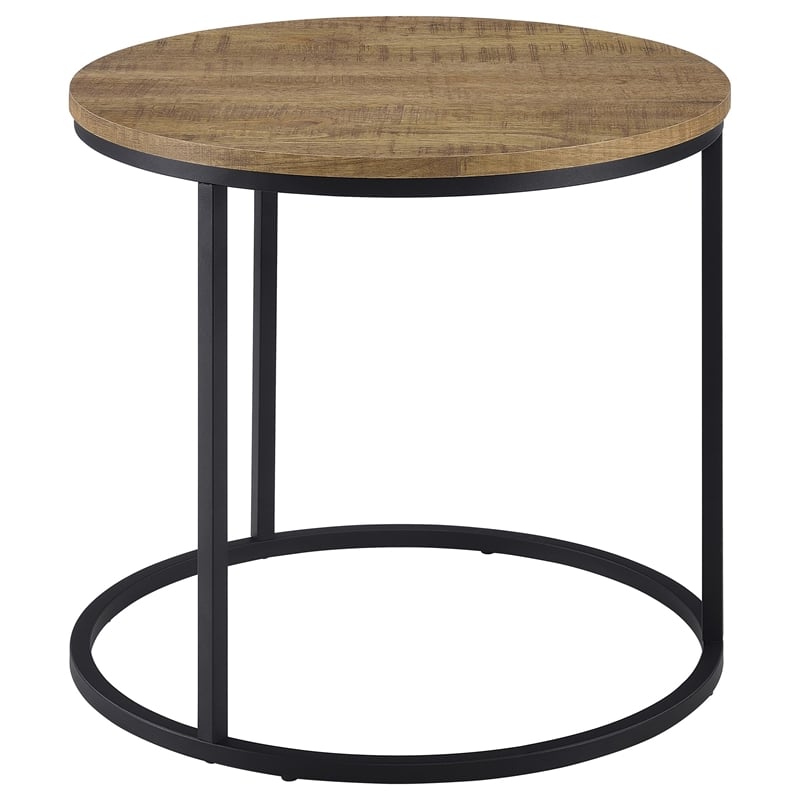Coaster Lainey Round Engineered Wood Occasional Side End Table in Mango Brown
