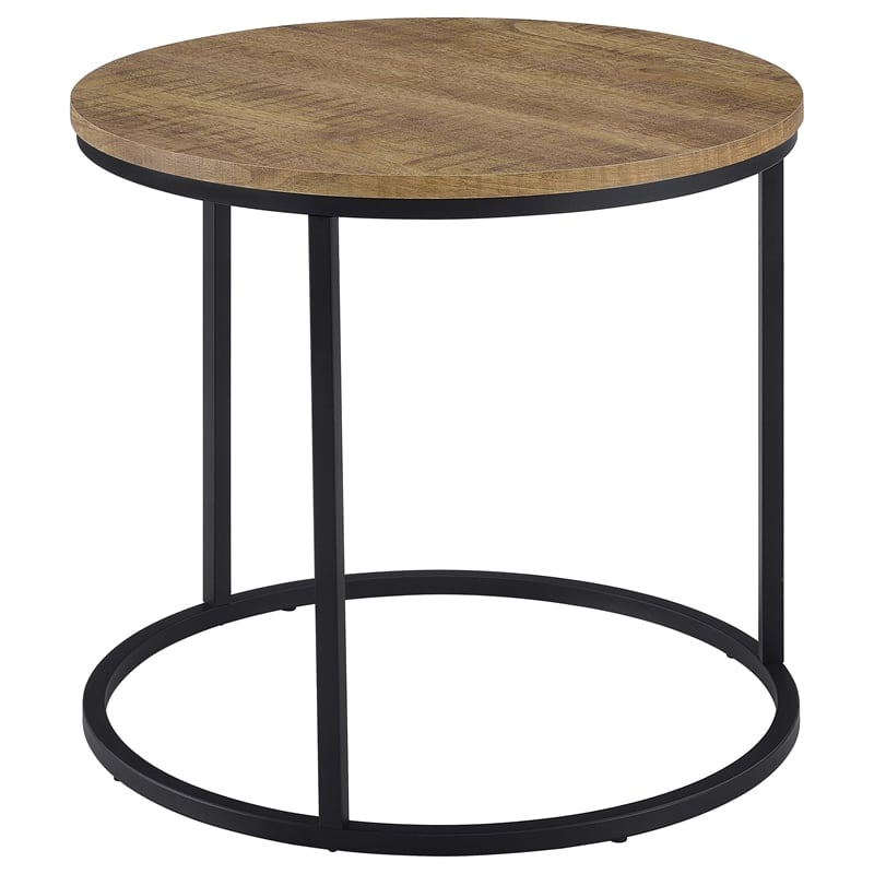 Coaster Lainey Round Engineered Wood Occasional Side End Table in Mango Brown