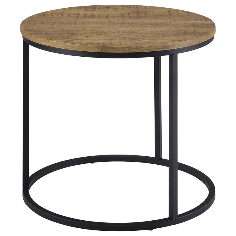 Coaster Lainey Round Engineered Wood Occasional Side End Table in Mango Brown