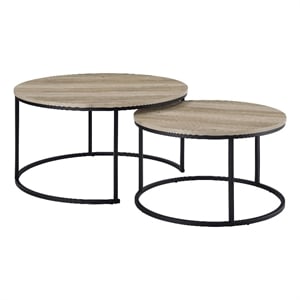 Coaster Lainey 2-piece Engineered Wood Nesting Coffee Table in Distressed Pine