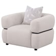 Coaster Jeanette Fabric Upholstered Round Arm Accent Chair in Beige