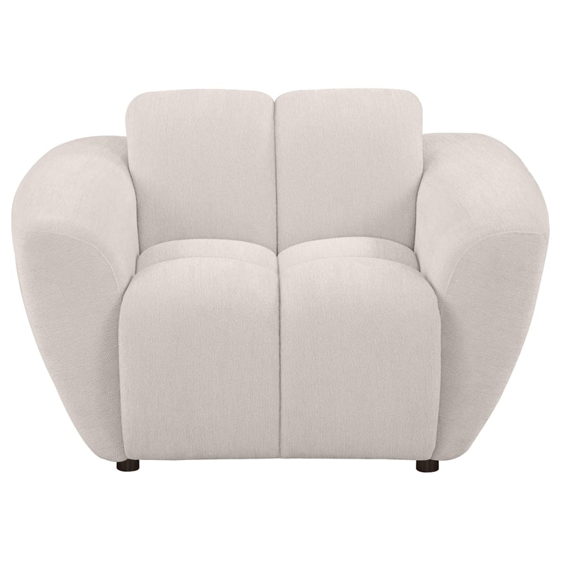 Coaster Destino Upholstered Chenille Splayed Arm Accent Chair in Beige