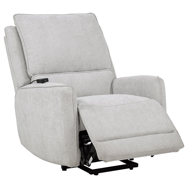 Coaster Sylmar Chenille Fabric Upholstered Dual Power Lift Recliner in Dove Gray
