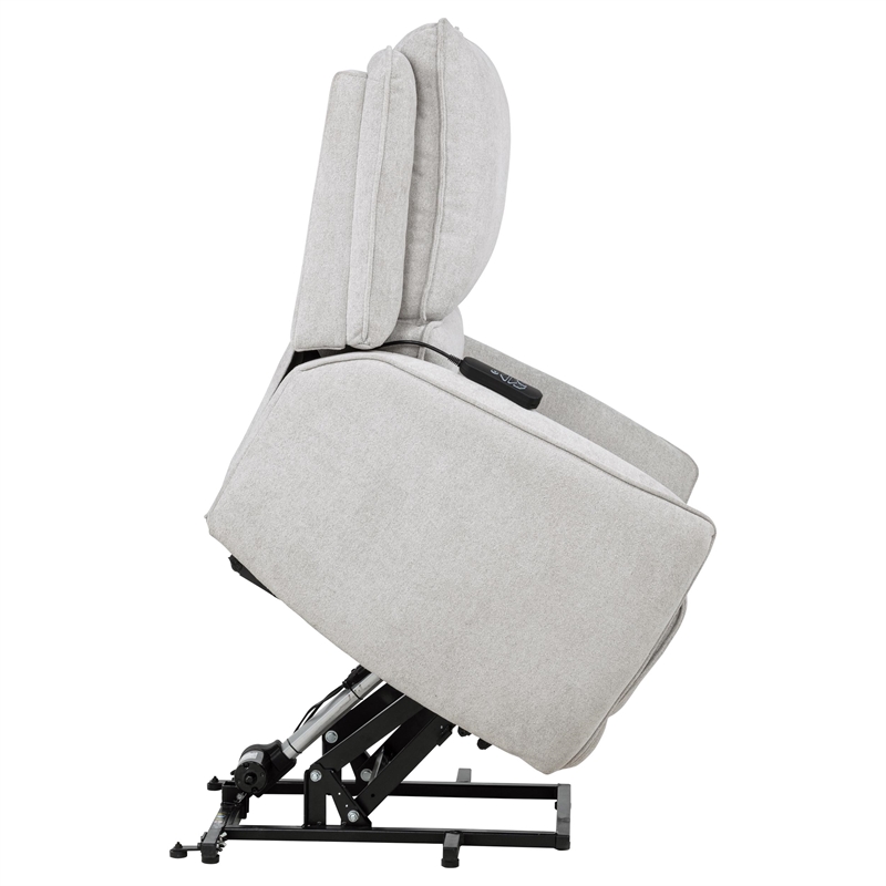Coaster Sylmar Chenille Fabric Upholstered Dual Power Lift Recliner in Dove Gray