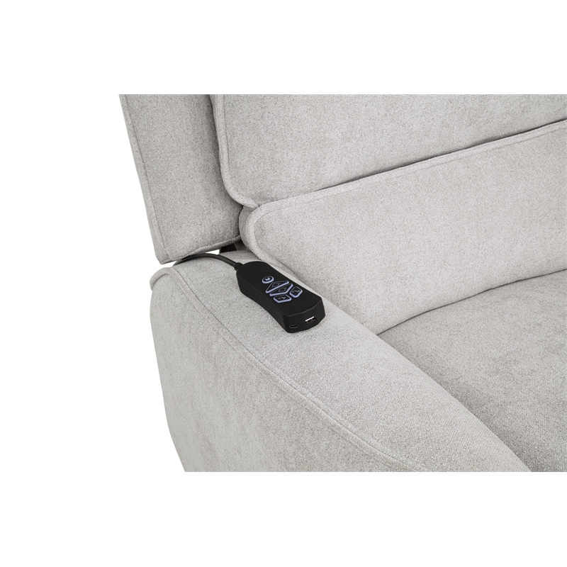 Coaster Sylmar Chenille Fabric Upholstered Dual Power Lift Recliner in Dove Gray