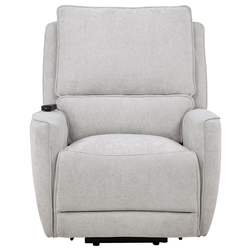 Coaster Sylmar Chenille Fabric Upholstered Dual Power Lift Recliner in Dove Gray