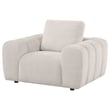 Coaster Burnett Chenille Upholstered Wide Arm Accent Chair in Ivory