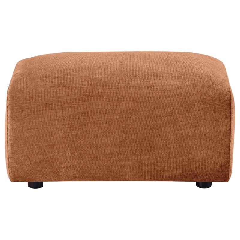 Coaster Burnett Chenille Upholstered Ottoman in Burnt Orange