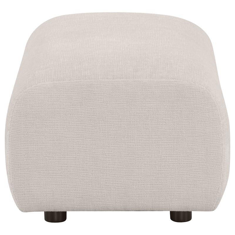 Coaster Burnett Contemporary Chenille Upholstered Ottoman in Ivory
