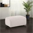 Coaster Burnett Contemporary Chenille Upholstered Ottoman in Ivory