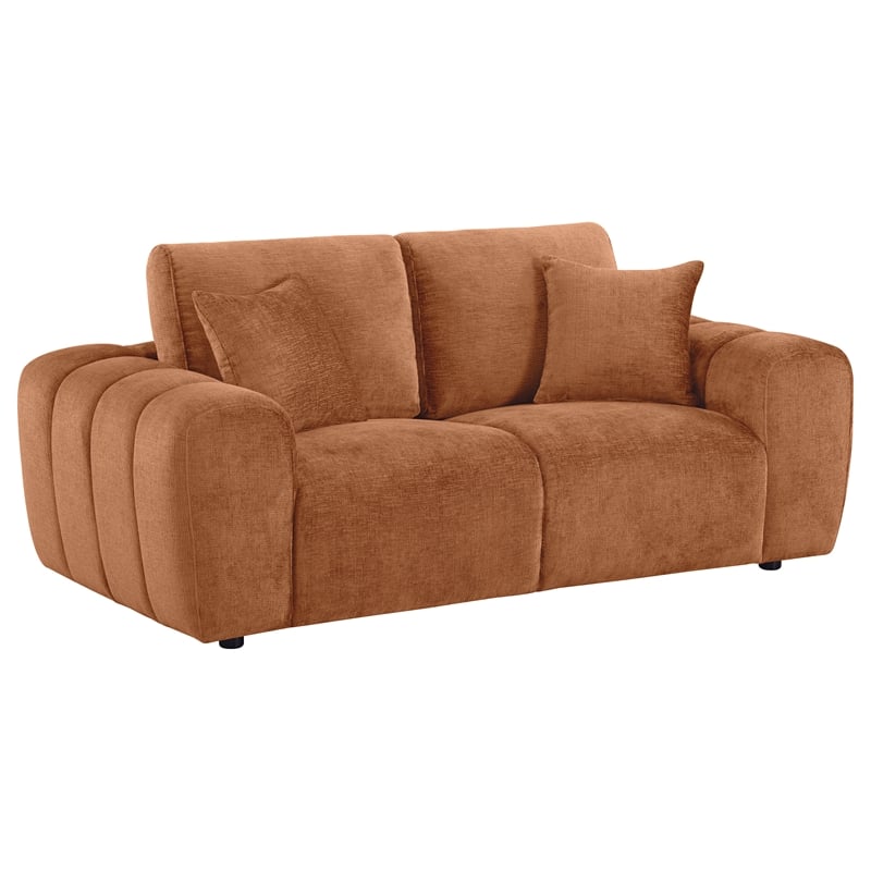 Coaster Burnett 3-piece Chenille Upholstered Sofa Set in Burnt Orange