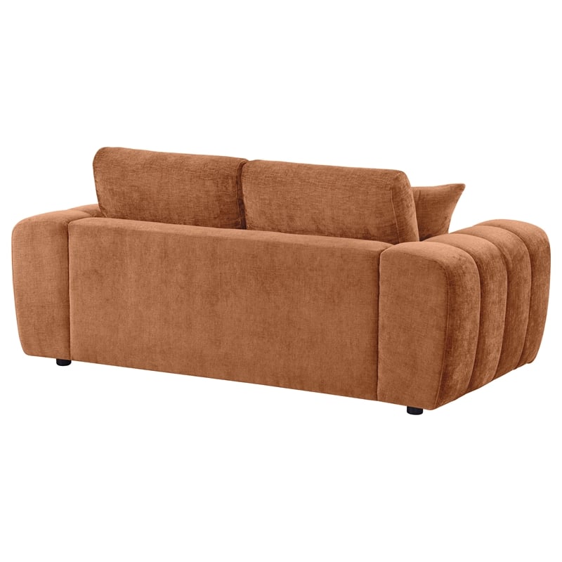 Coaster Burnett Chenille Upholstered Wide Arm Loveseat in Burnt Orange