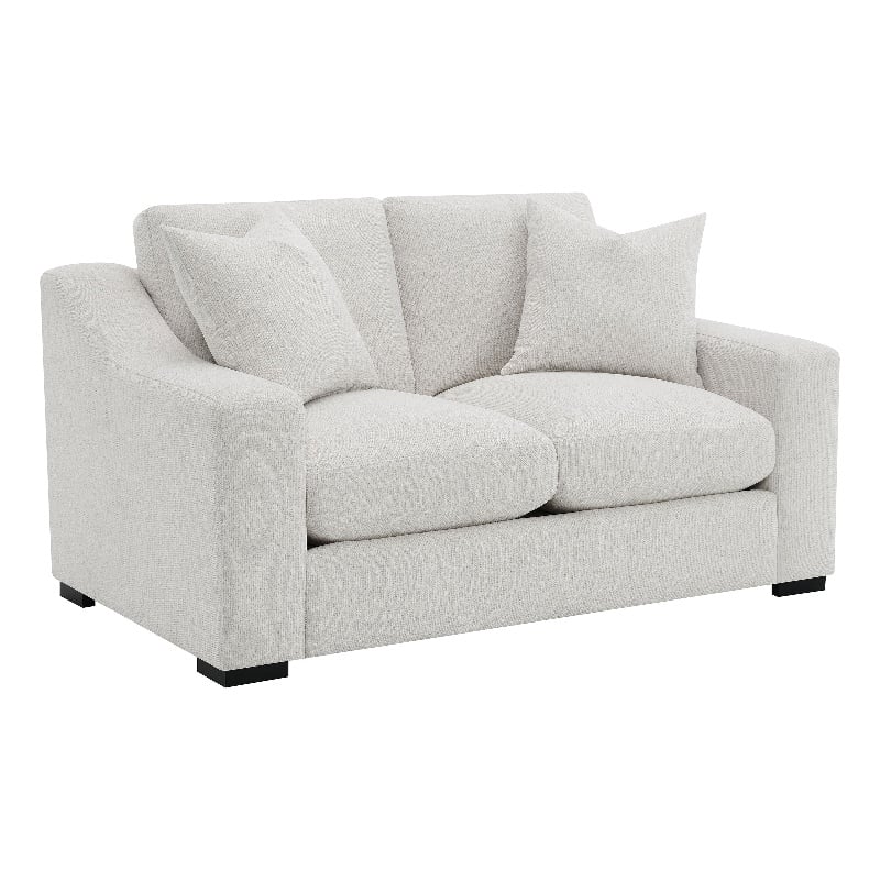 Coaster Ashlyn Fabric Upholstered Track Arm Loveseat in Sand