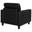 Coaster Scotland Faux Leather Upholstered Track Arm Chair in Black