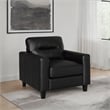 Coaster Scotland Faux Leather Upholstered Track Arm Chair in Black