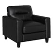 Coaster Scotland Faux Leather Upholstered Track Arm Chair in Black