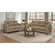 Coaster Scotland 2-piece Faux Leather Upholstered Sofa Set in Brown