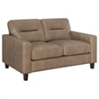 Coaster Scotland 3-piece Faux Leather Upholstered Sofa Set in Brown