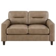 Coaster Scotland 3-piece Faux Leather Upholstered Sofa Set in Brown